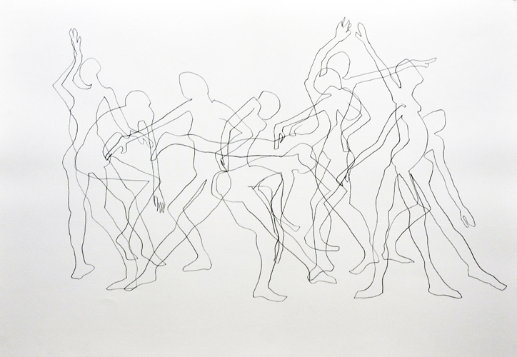 Bewegungsablauf 2012 Bleistift auf Papier, 44 x 64 cm