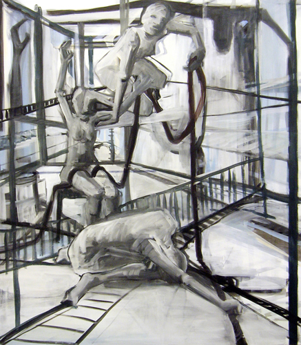 Verkettung 2010 Eitempera auf LW, 160 x 140 cm