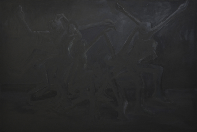Der schwarze Tanz . 2013 - 14 Öl auf LW . 180 x 120 cm