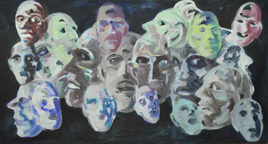 Verbunden . 2015 Öl auf LW . 70 x 130 cm