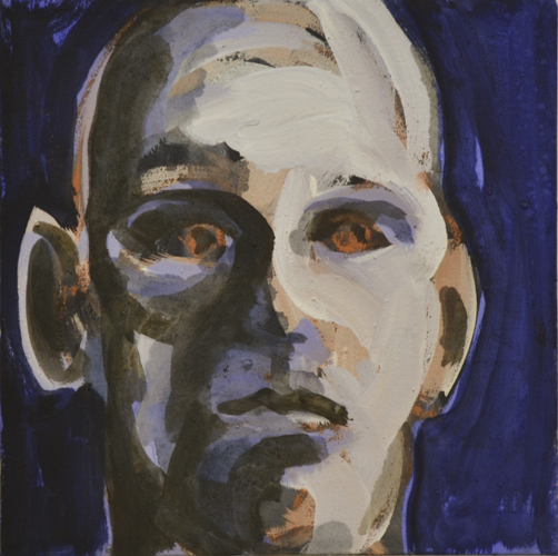 kleiner Kopf 1_15 . 2015 Öl auf LW . 25 x 25 cm