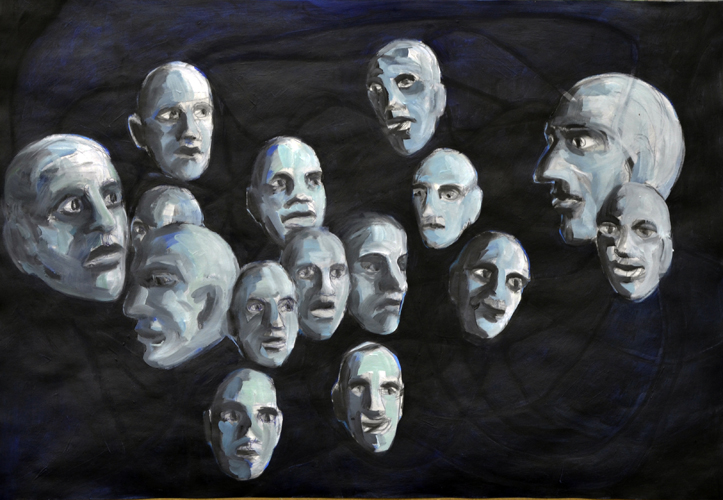 Schwebend 1 . 2015 Öl auf Papier . 44 x 64 cm