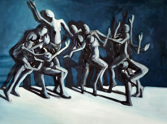 Schattentanz . 2016 Öl auf Papier . 44 x 64 cm