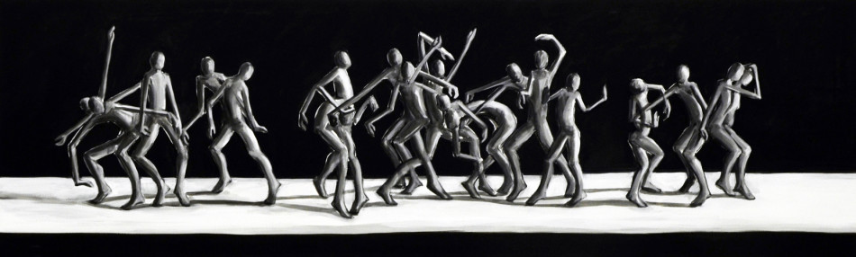 The dance . 2019 Acryl auf LW . 55 x 180 cm