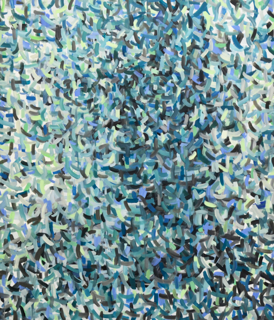 Head dissolved blue green . 2023
Öl auf LW , 210 x 160 cm